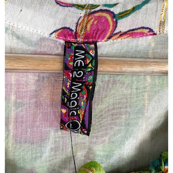 Me 2 Magic Mini tiered floral colorful vibrant mini dress sz L - Picture 3 of 9